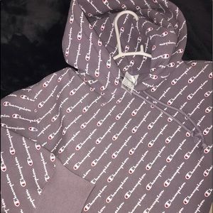 Brand New Purple Champion Cropped Hoodie